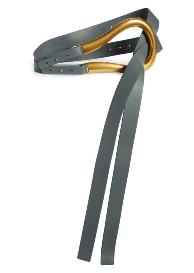 Bottega Veneta Horsebit Buckle Leather Belt