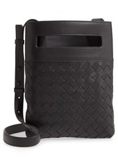Bottega Veneta Intrecciato Leather Messenger Bag in Black at Nordstrom