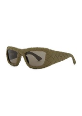 Bottega Veneta Intrecciato Rectangular Sunglasses