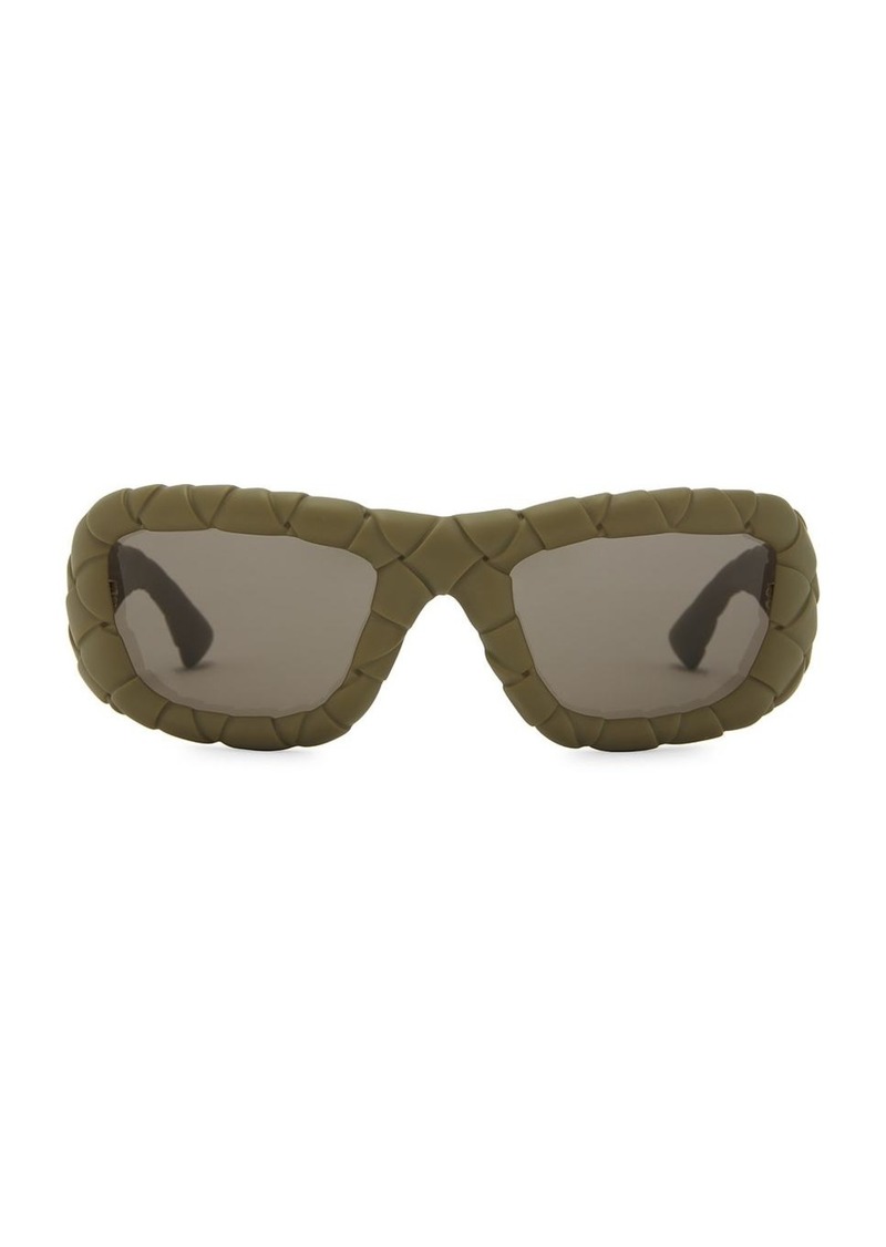 Bottega Veneta Intrecciato Rectangular Sunglasses