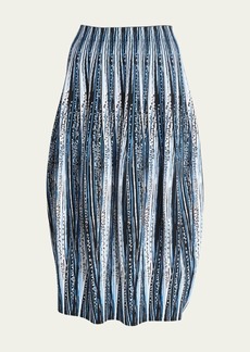 Bottega Veneta Jacquard Feather Midi Skirt