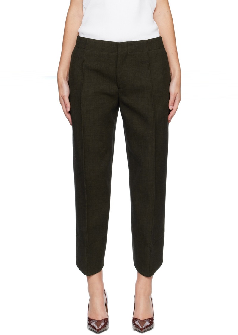 Bottega Veneta Khaki Curved Shape Trousers