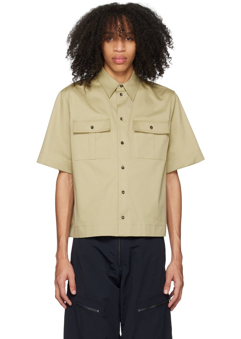 Bottega Veneta Khaki Spread Collar Shirt