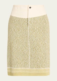 Bottega Veneta Knotted Mouline Cotton Jersey Midi Skirt