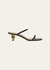 Bottega Veneta Leather Two-Band Knot Slide Sandals