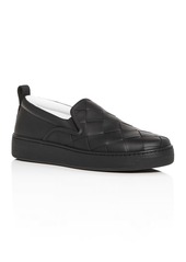 Bottega Veneta Men's Woven Leather Slip-On Sneakers 