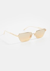 Bottega Veneta Narrow Metal Cat Eye Sunglasses