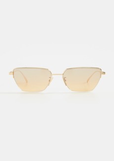 Bottega Veneta Narrow Metal Cat Eye Sunglasses