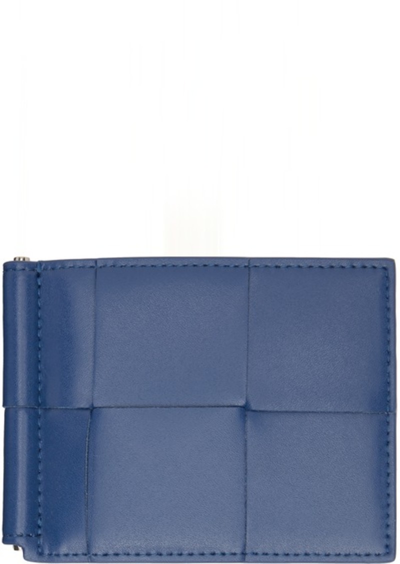 Bottega Veneta Navy Cassette Bill Clip Wallet