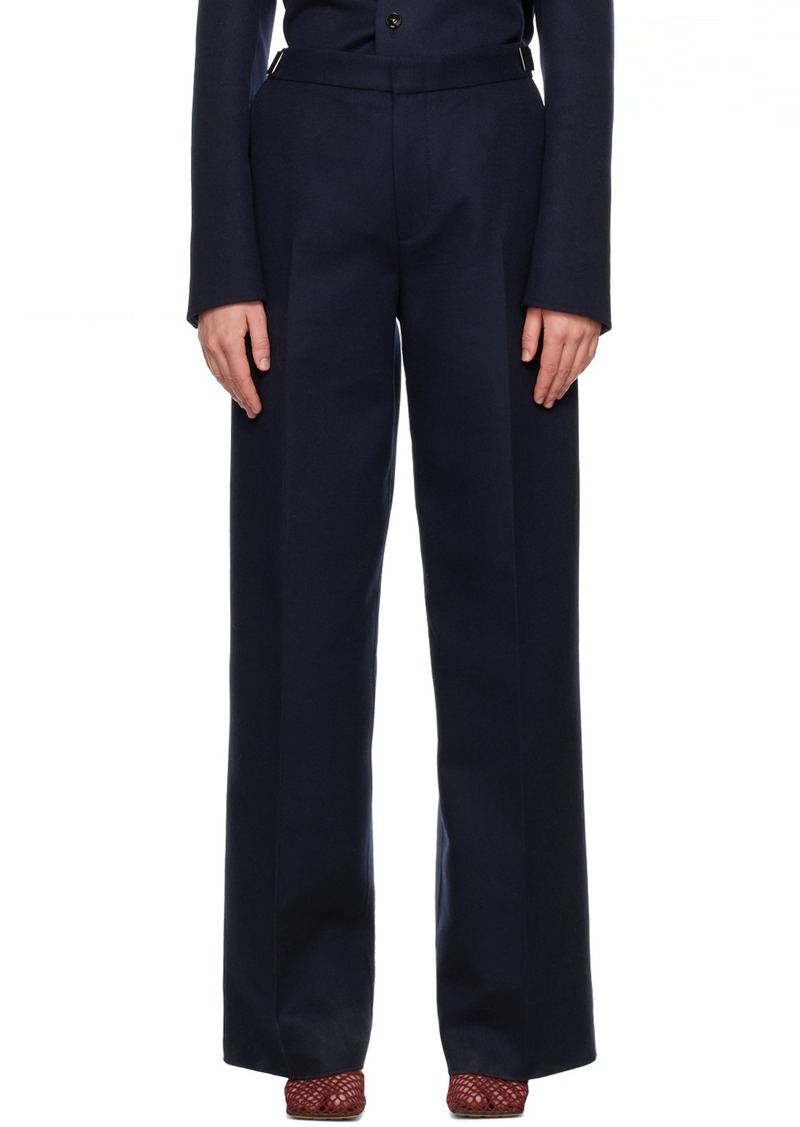 Bottega Veneta Navy Creased Trousers