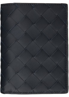 Bottega Veneta Navy Flap Wallet