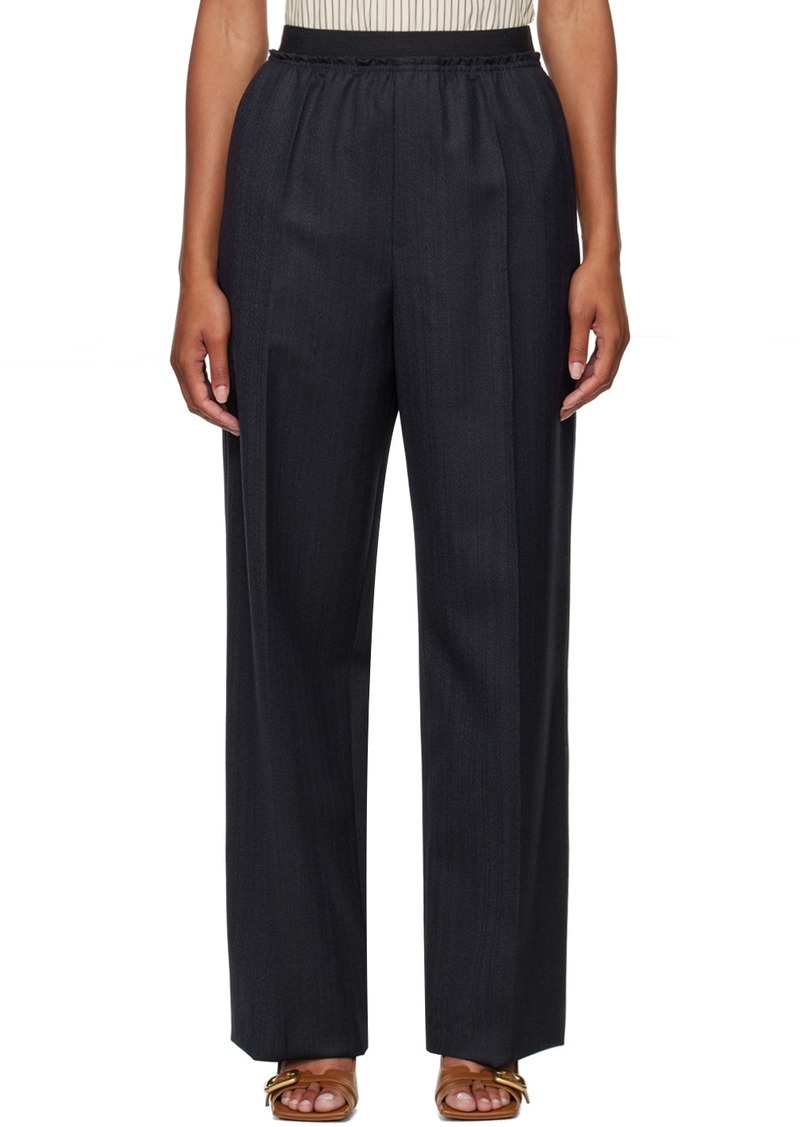 Bottega Veneta Navy Gathered Trousers