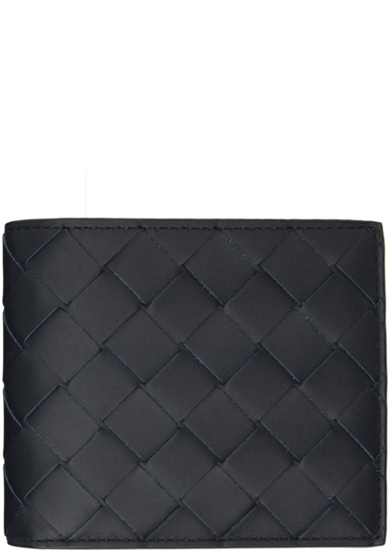 Bottega Veneta Navy Intrecciato Wallet