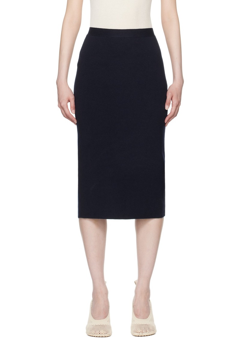 Bottega Veneta Navy Light Midi Skirt