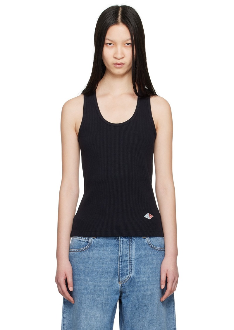 Bottega Veneta Navy Logo Patch Tank Top