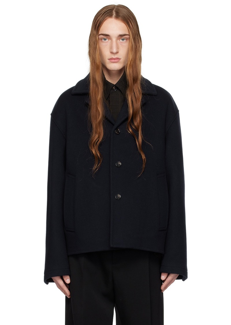 Bottega Veneta Navy Notched Lapel Jacket