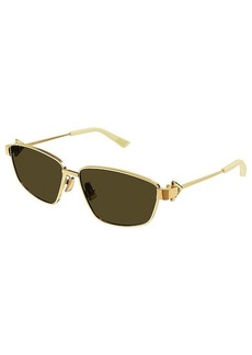 Bottega Veneta New Triangle Cat Eye Metal Sunglasses