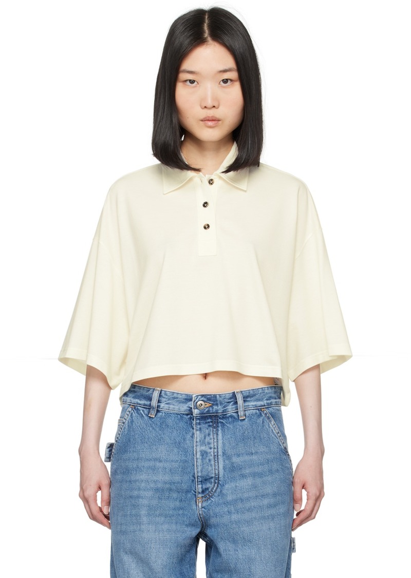 Bottega Veneta Off-White Cropped Polo