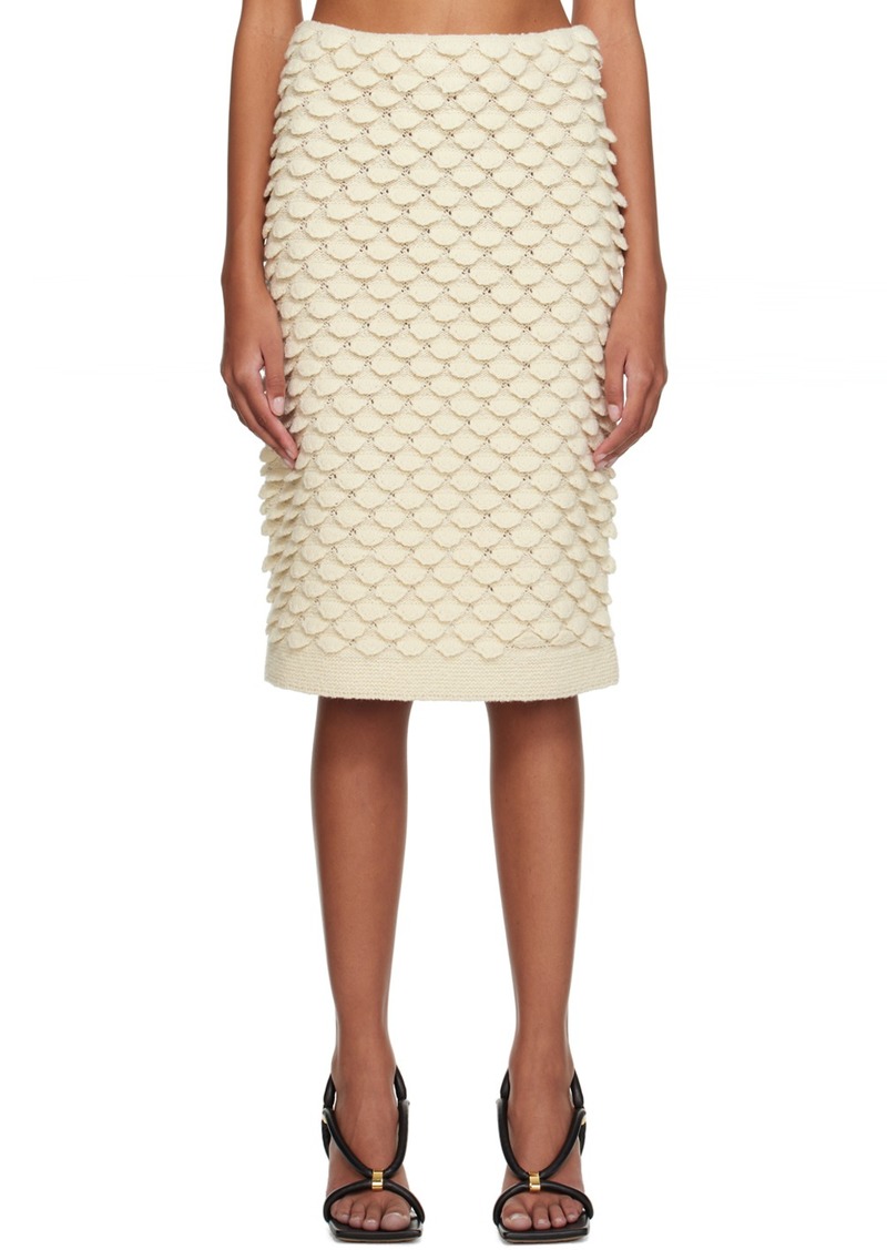 Bottega Veneta Off-White Fish Scale Midi Skirt