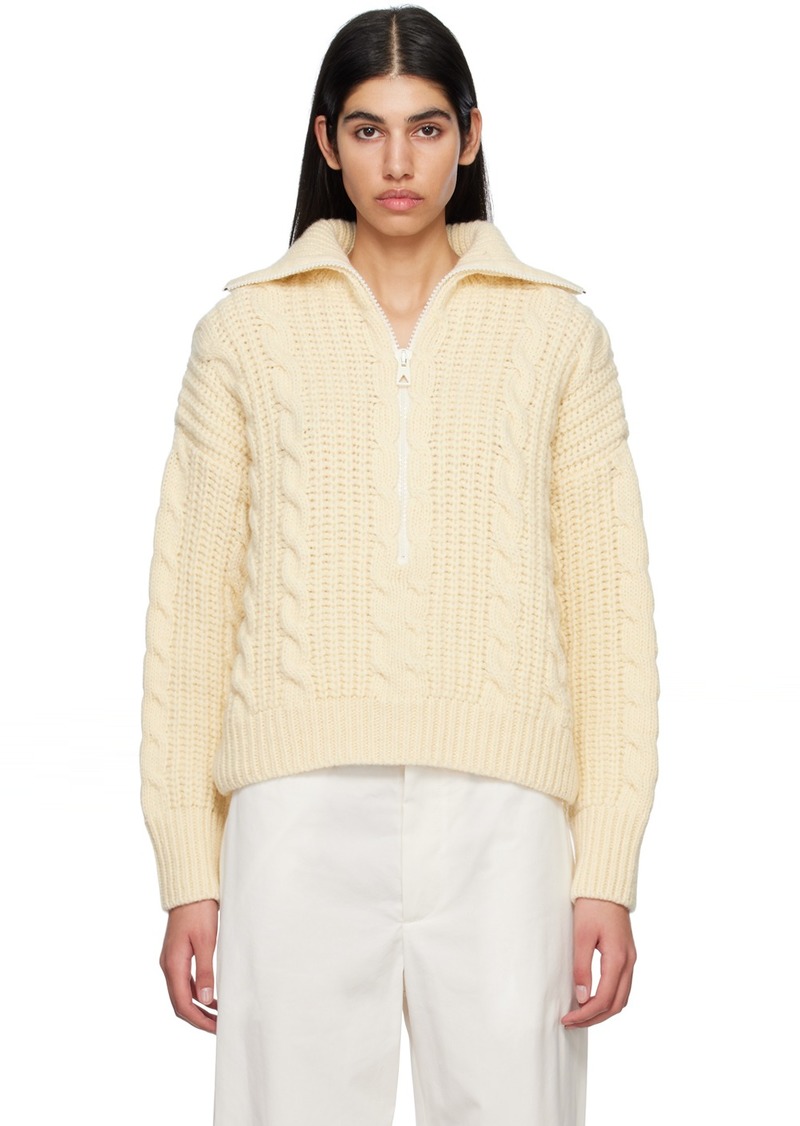 Bottega Veneta Off-White Half-Zip Sweater