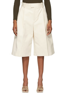 Bottega Veneta Off-White Twill Wide-Leg Shorts