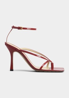 Bottega Veneta Patent Leather Ankle-Strap Sandals