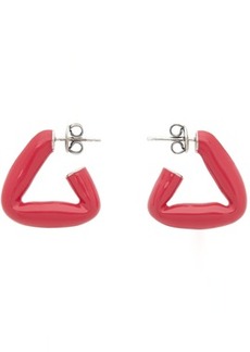 Bottega Veneta Pink Enamel Triangle Hoop Earrings