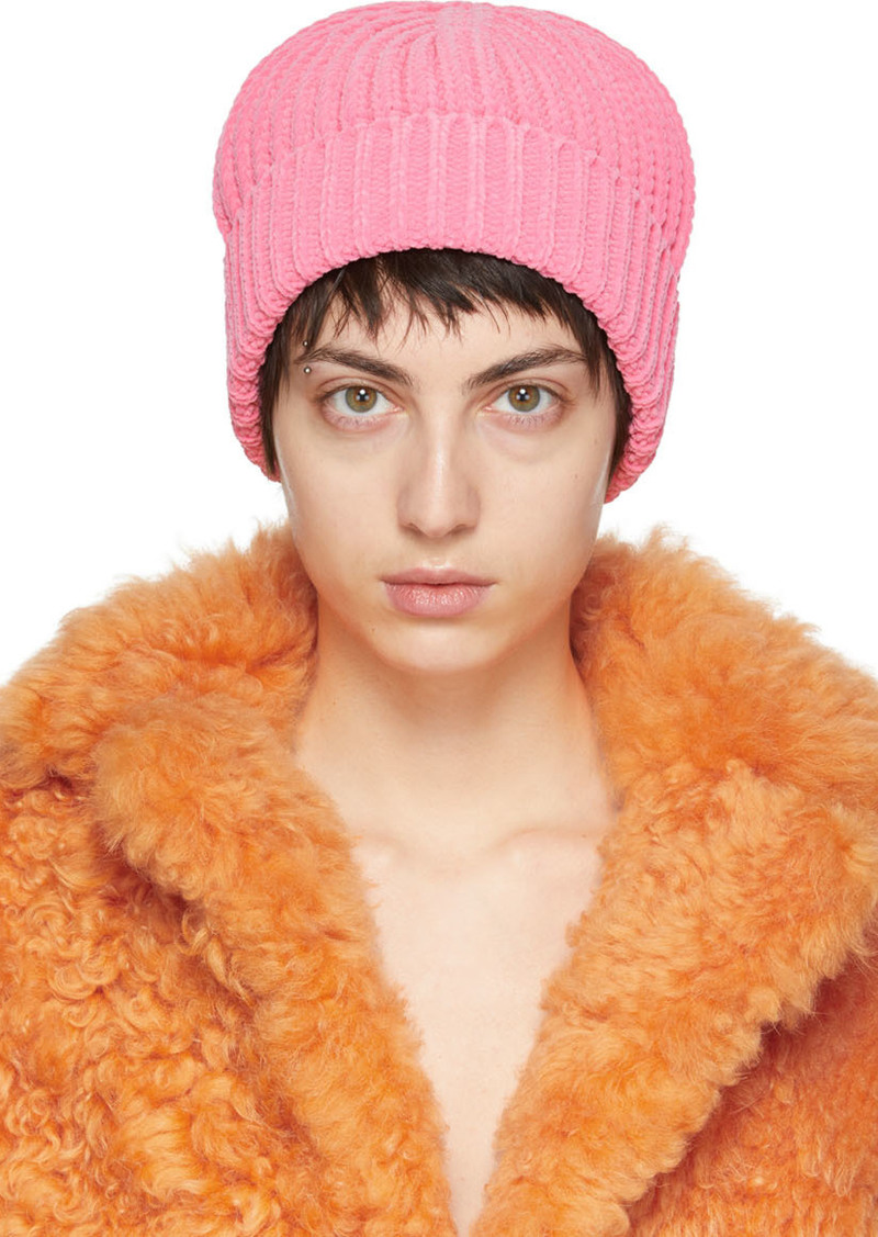 Bottega Veneta Pink Heavyweight Chenille Beanie