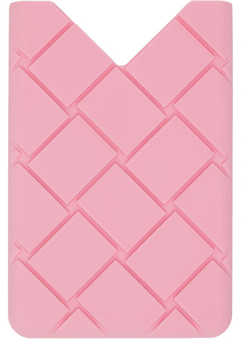 Bottega Veneta Pink Intrecciato Card Case