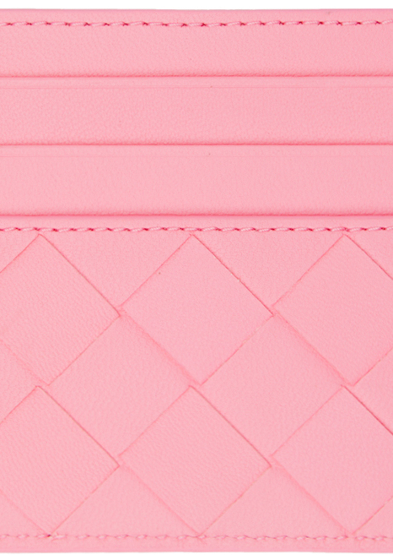 Bottega Veneta Pink Intrecciato Card Holder