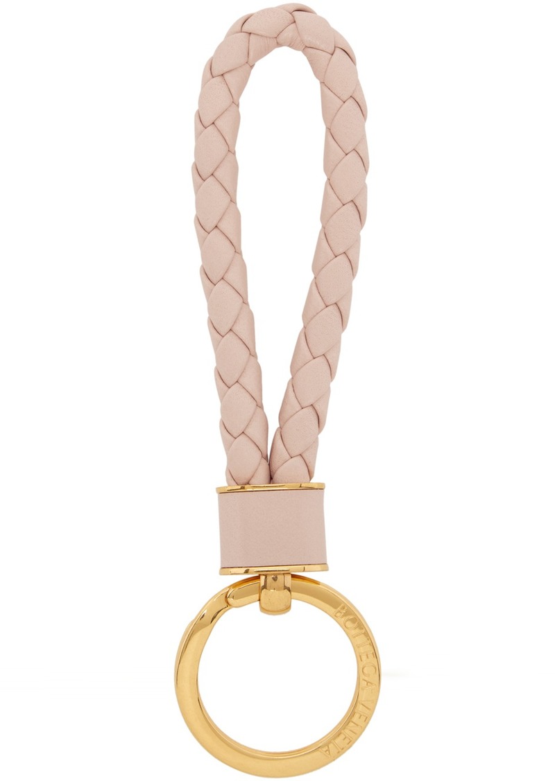 Bottega Veneta Pink Intreccio Key Ring