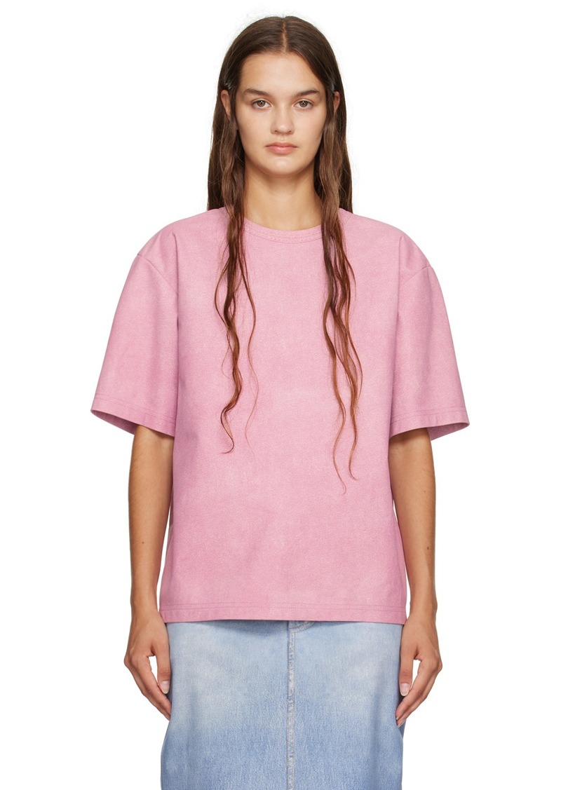 Bottega Veneta Pink Printed Leather T-Shirt