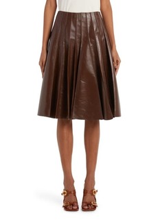 Bottega Veneta Pleated Leather Skirt