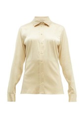 Bottega Veneta Point-collar silk-blend charmeuse shirt