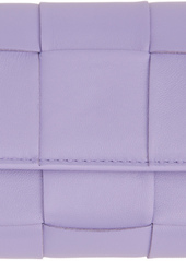 Bottega Veneta Purple Leather Trifold Wallet