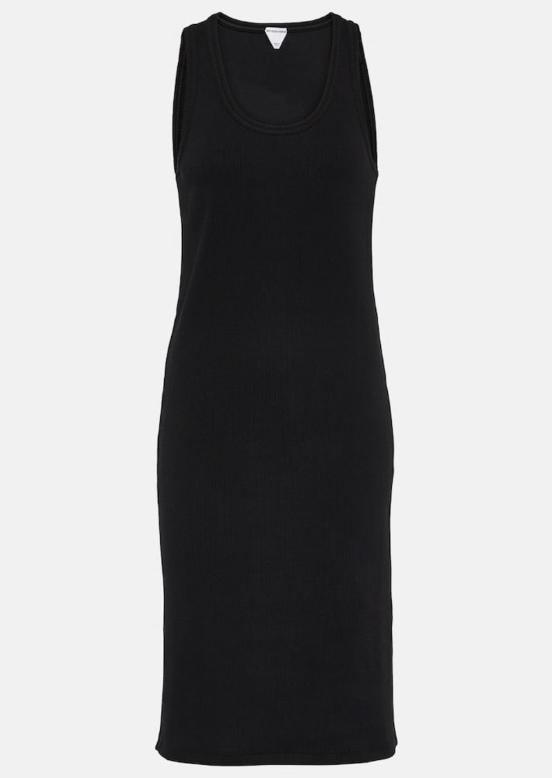 Bottega Veneta Ribbed-knit cotton jersey midi dress