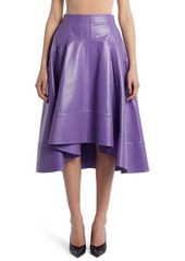 Bottega Veneta Shiny High-Low Leather Skirt in Purple at Nordstrom