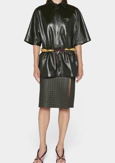 Bottega Veneta Shiny Leather Boxy Shirt