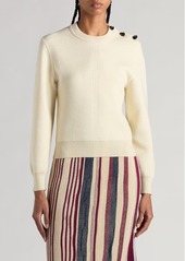 Bottega Veneta Shoulder Detail Lightweight Wool Crewneck Sweater