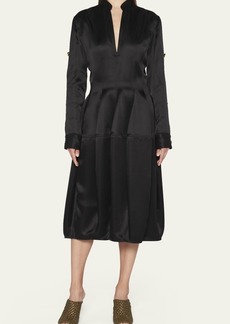 Bottega Veneta Silk Midi Dress with Adjustable Sleeves