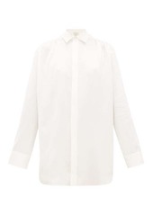 Bottega Veneta Gathered-shoulder silk-satin shirt