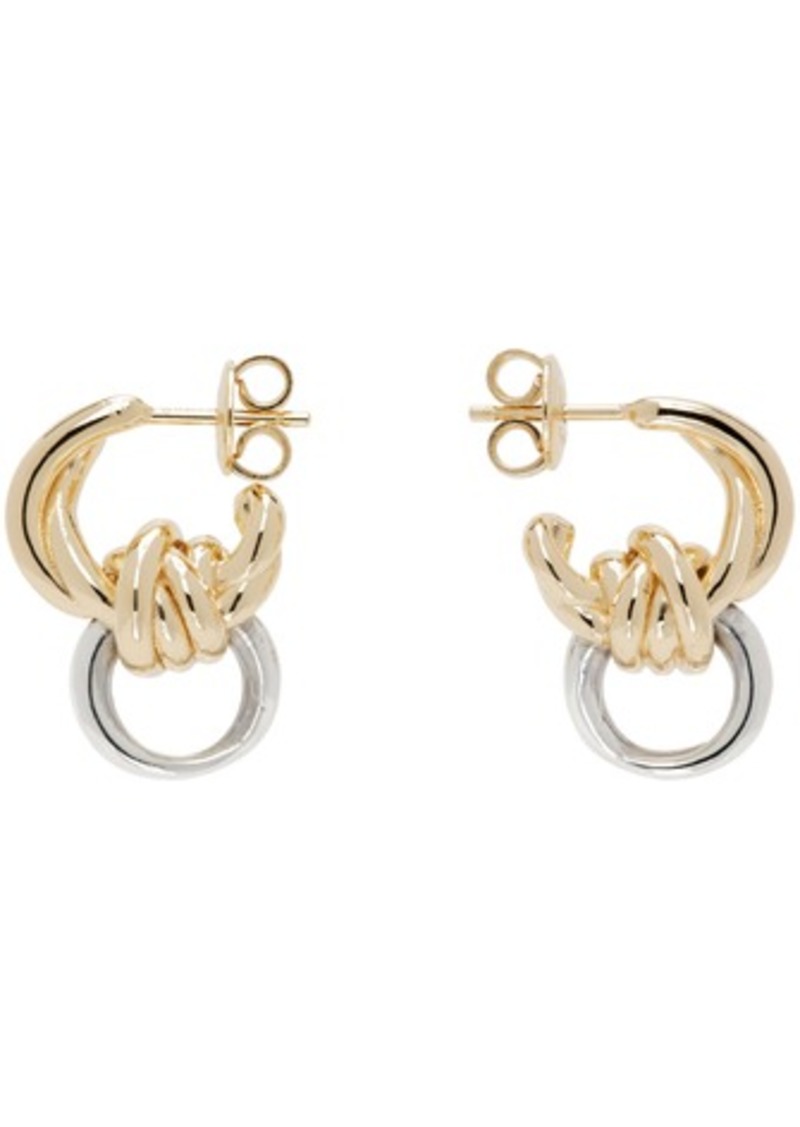 Bottega Veneta Silver & Gold Knot Earrings