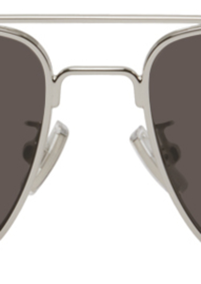 Bottega Veneta Silver Aviator Sunglasses