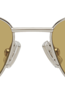 Bottega Veneta Silver Split Rectangular Sunglasses