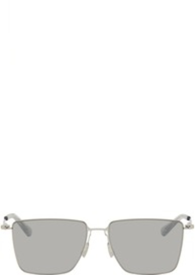 Bottega Veneta Silver Ultrathin Rectangular Sunglasses