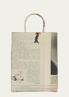 Bottega Veneta Small Newspaper-Print Tote Bag