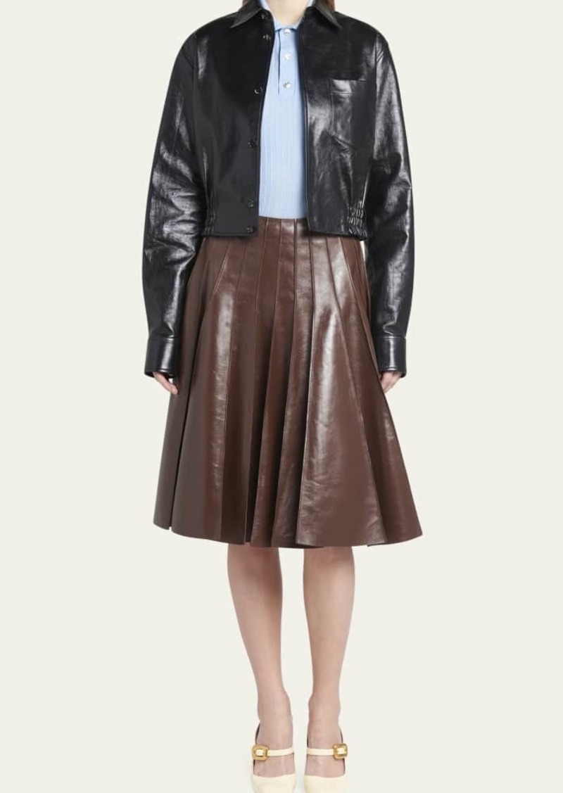 Bottega Veneta Smooth Nappa Leather Short Jacket