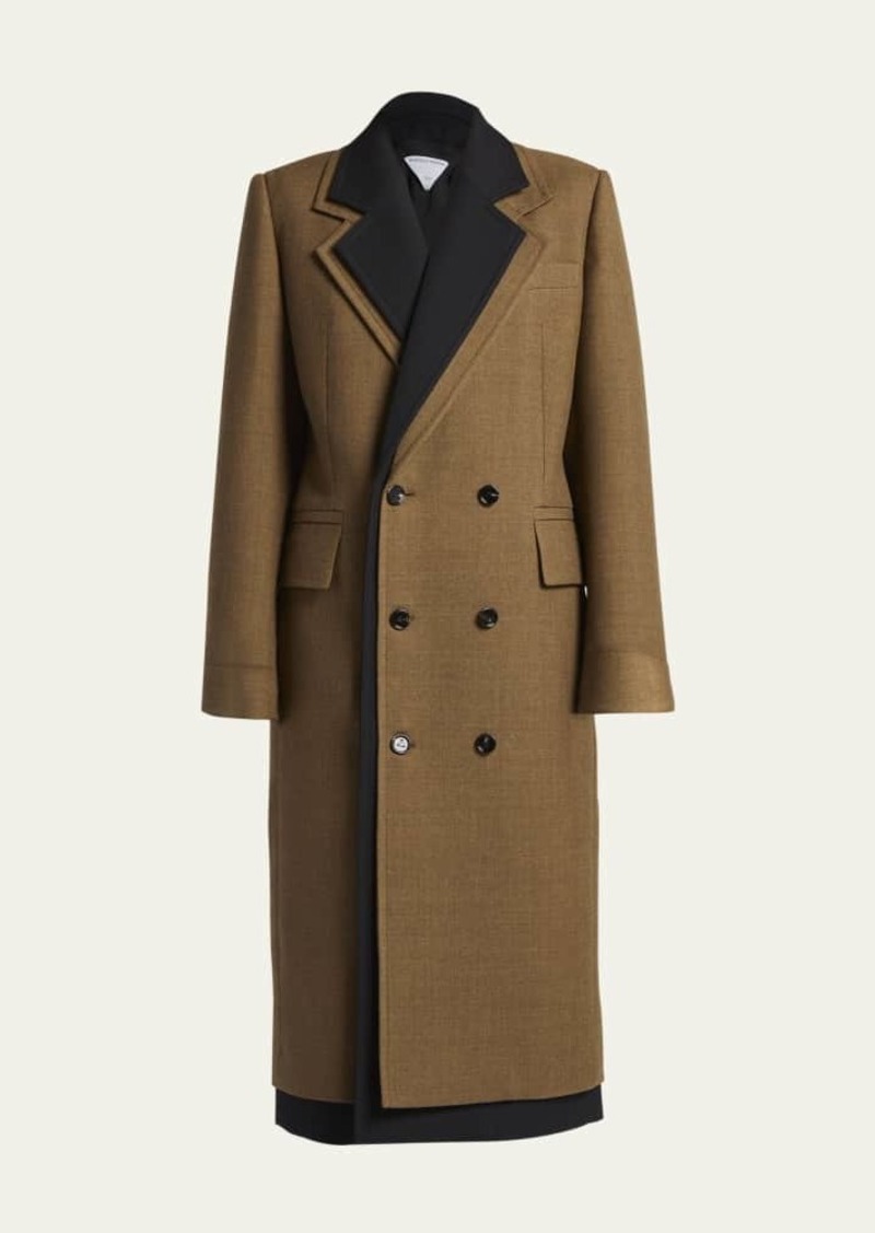 Bottega Veneta Structured Splittable Double-Breast Wool Coat