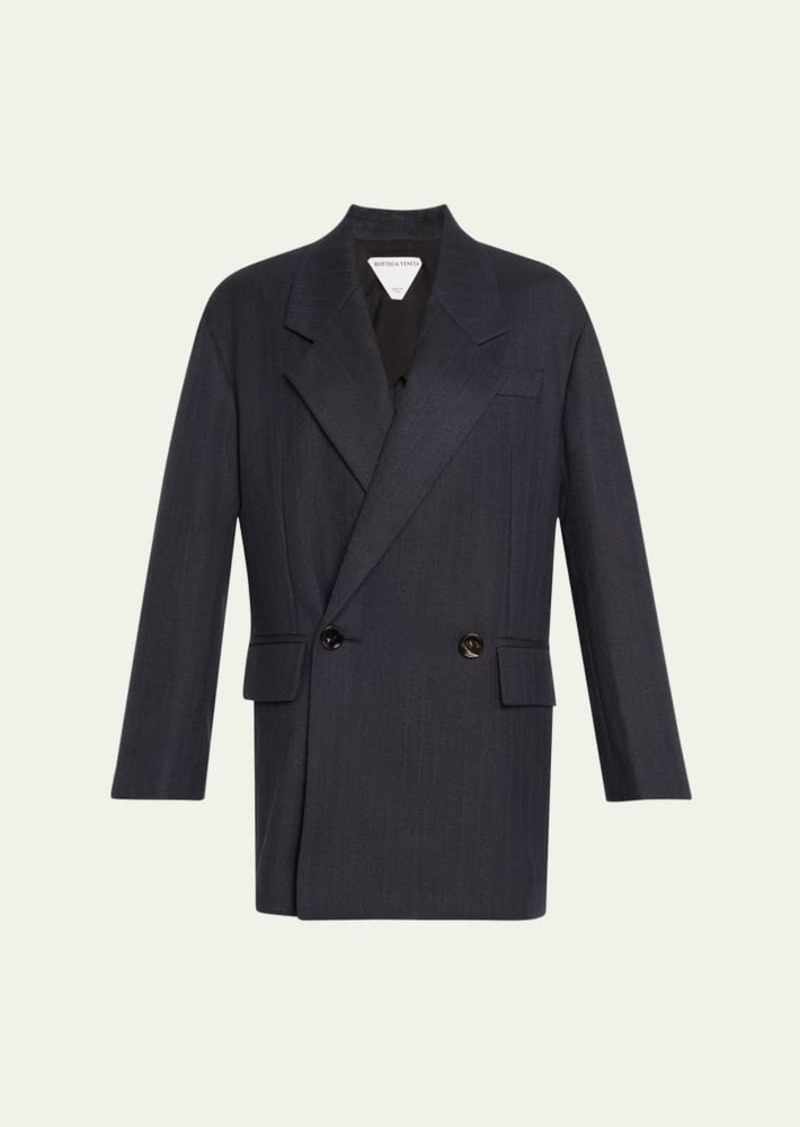 Bottega Veneta Subtle Stripe Double-Breasted Wool Jacket