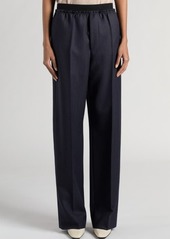 Bottega Veneta Subtle Stripe Wool Herringbone Pull-On Pants